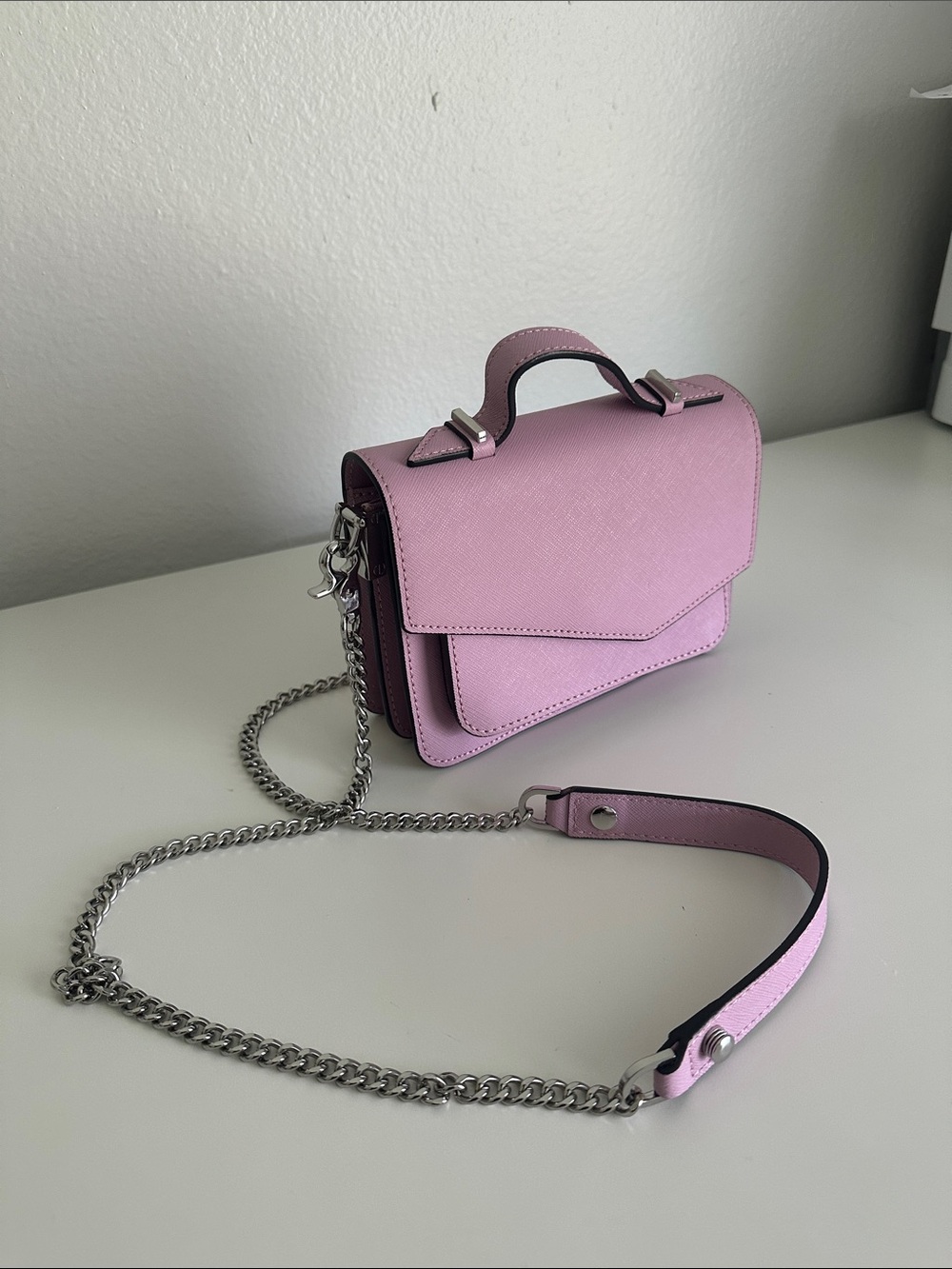 Botkier Lilac Mini Top-Handle Crossbody with Chain Strap